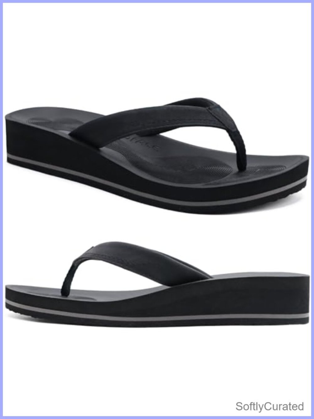 Women's Comfortable Arch Support Thong Flip Flops Platform Wedge Sandals